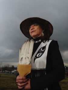 Rhonda Larabee is the chief of the New Westminster band, which now has about 50 members. They hope to get back some of their ancestoral lands which were taken almost 100 years ago.